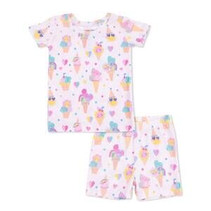 NEW ANGEL DEAR kids ice cream fun crew pajama short set in pink